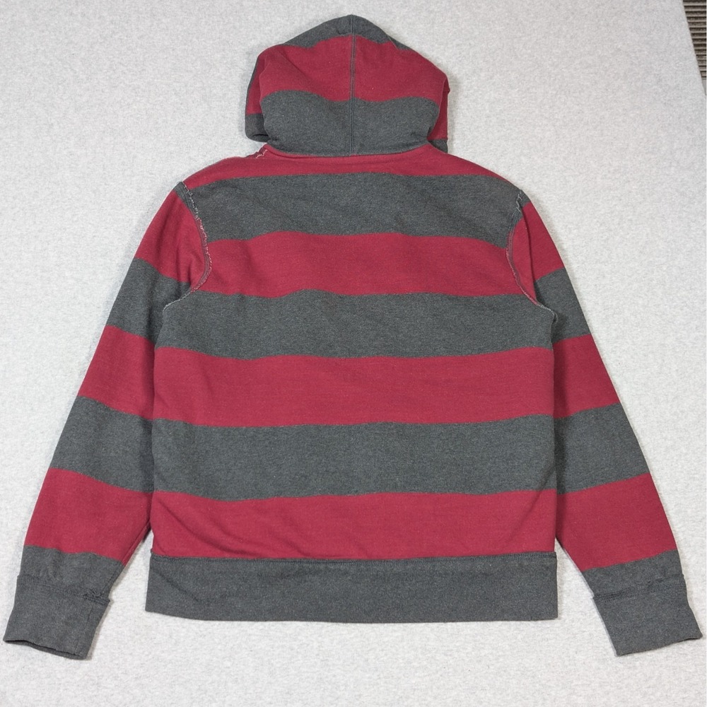 Y2K Aeropostale Faux Fur Lined Hoodie Full Zip Size Medium Striped Logo - Picture 2 of 13